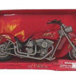 New-Ray Custom Bikes Motorcycle Plastic Red Collectable